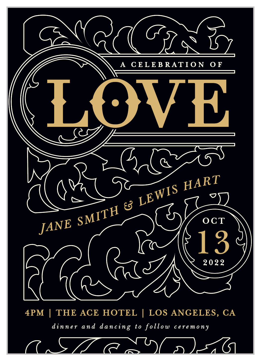 Ornate Love Wedding Invitations