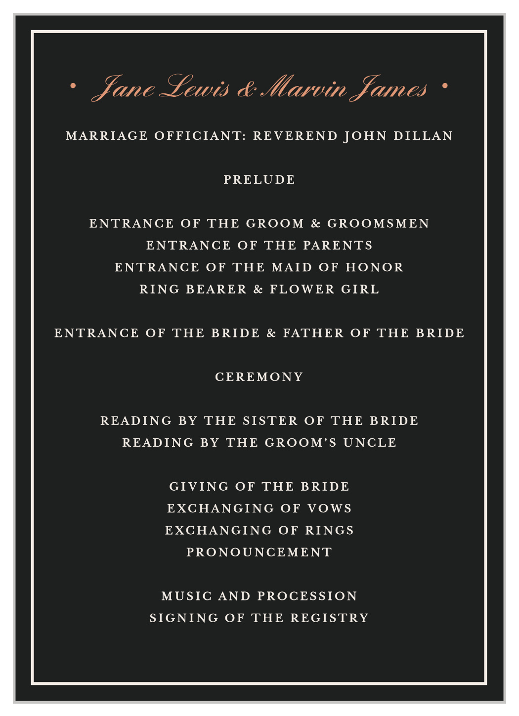 Forged Enchantment Wedding Programs