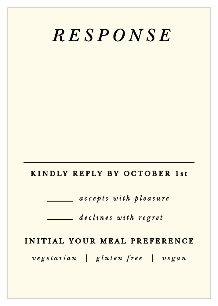 Ornate Love Response Cards