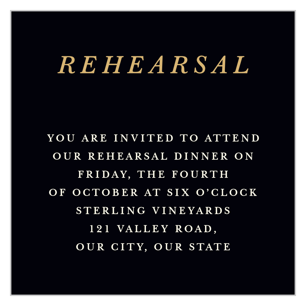 Ornate Love Rehearsal Cards