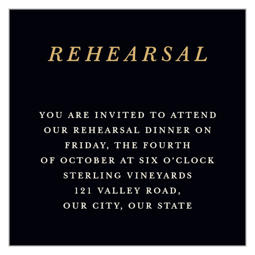 Ornate Love Rehearsal Cards