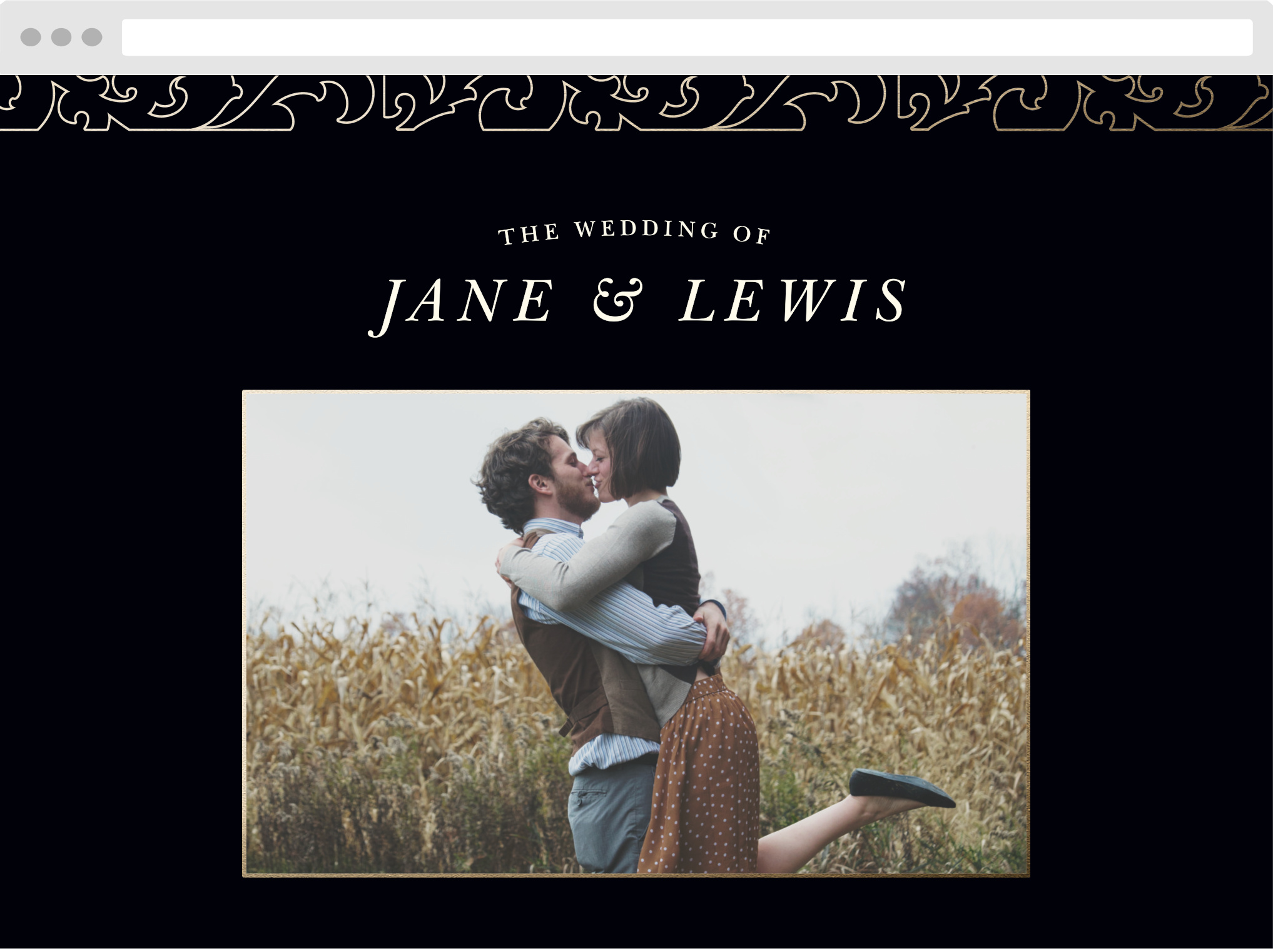 Ornate Love Wedding Website