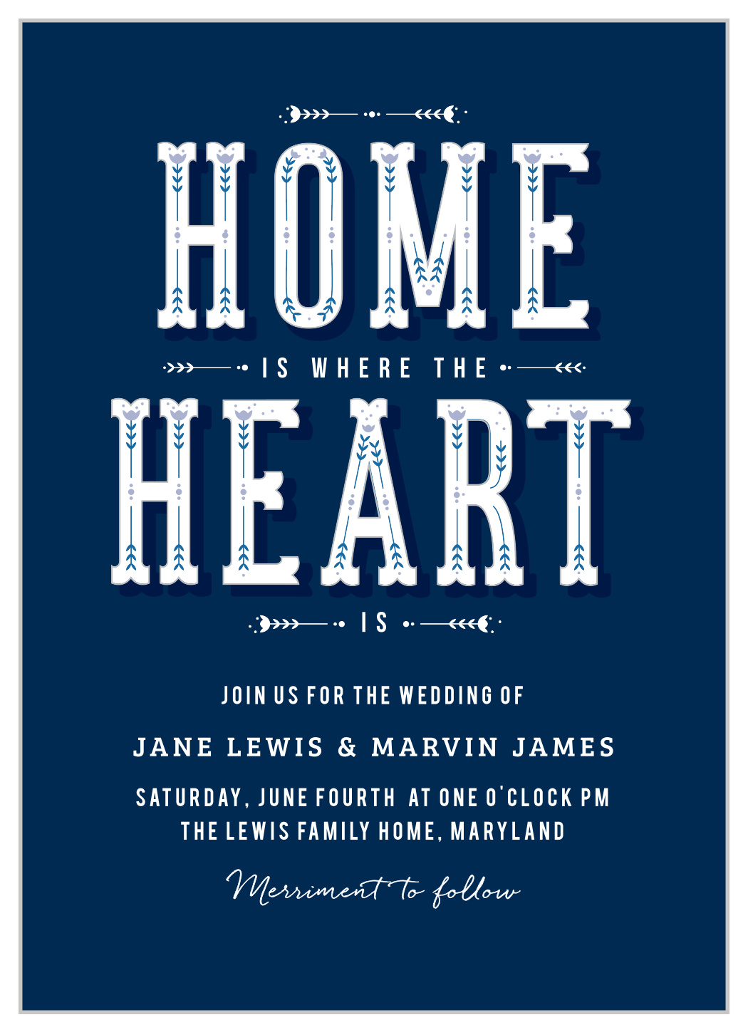 Home Heart Wedding Invitations