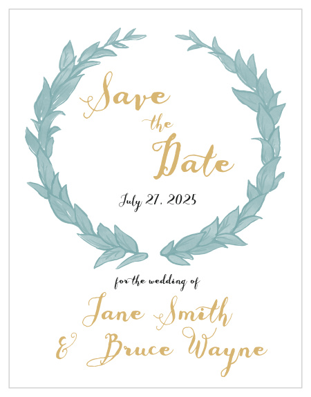 The Leafy Love Foil Save-the-Date Magnet is a beautiful foil-accented reminder of when your wedding is.