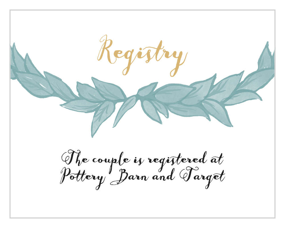 Leafy Love Foil Registry Cards