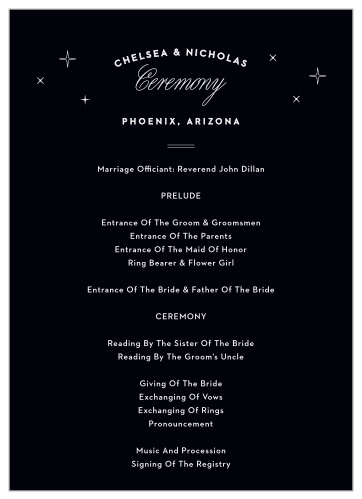Phoenix Skyline Wedding Programs