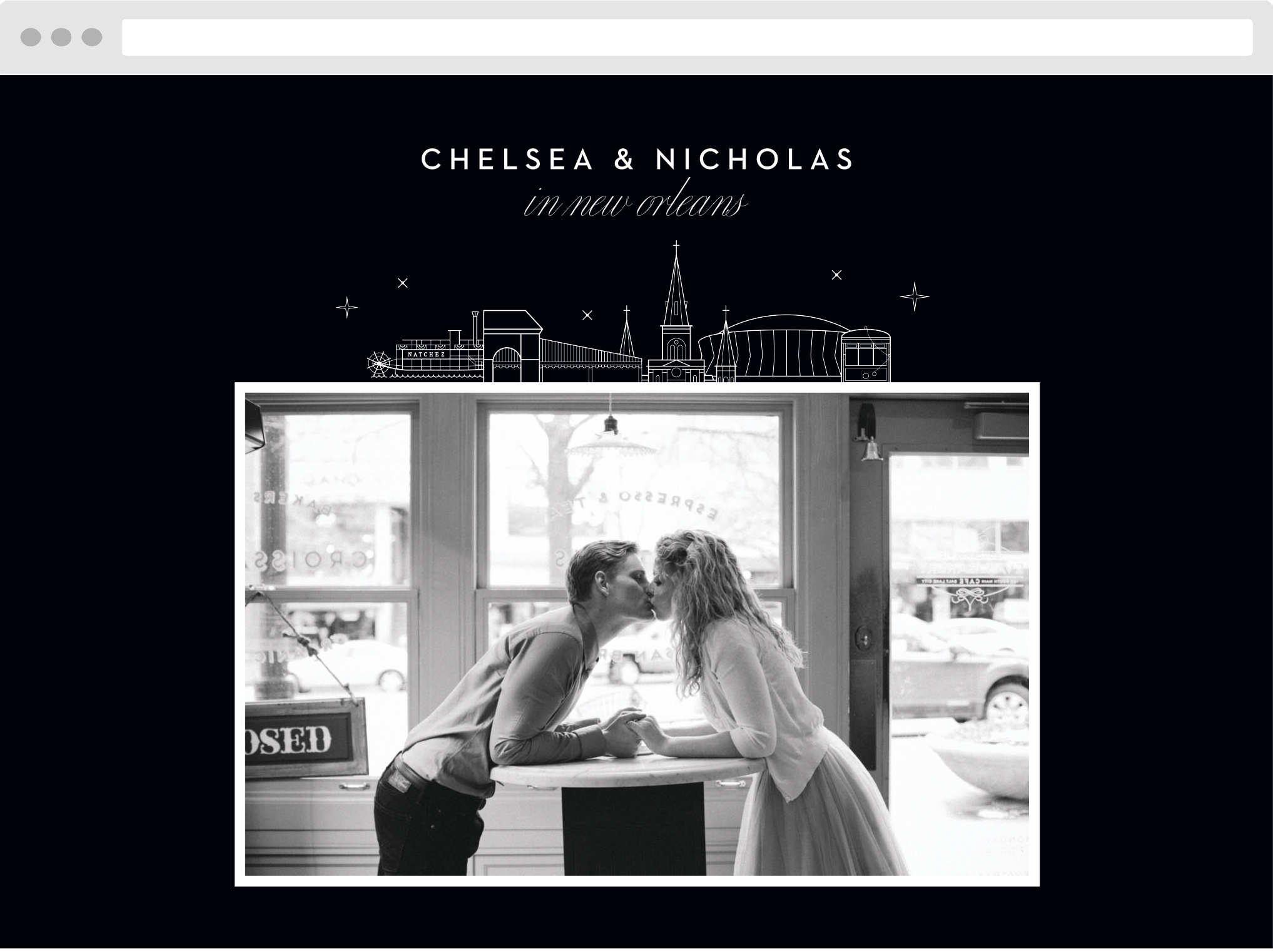 New Orleans Skyline Wedding Website