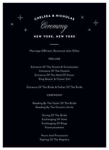 NYC Skyline Wedding Programs