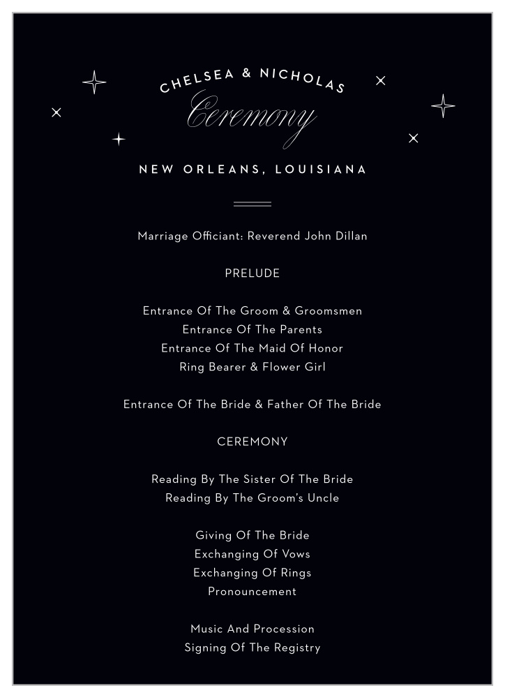 New Orleans Skyline Wedding Programs