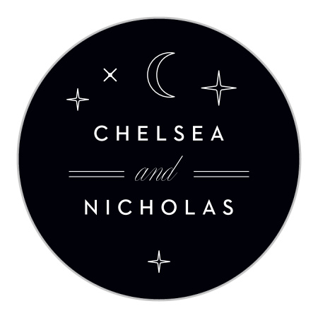 New Orleans Skyline Wedding Stickers