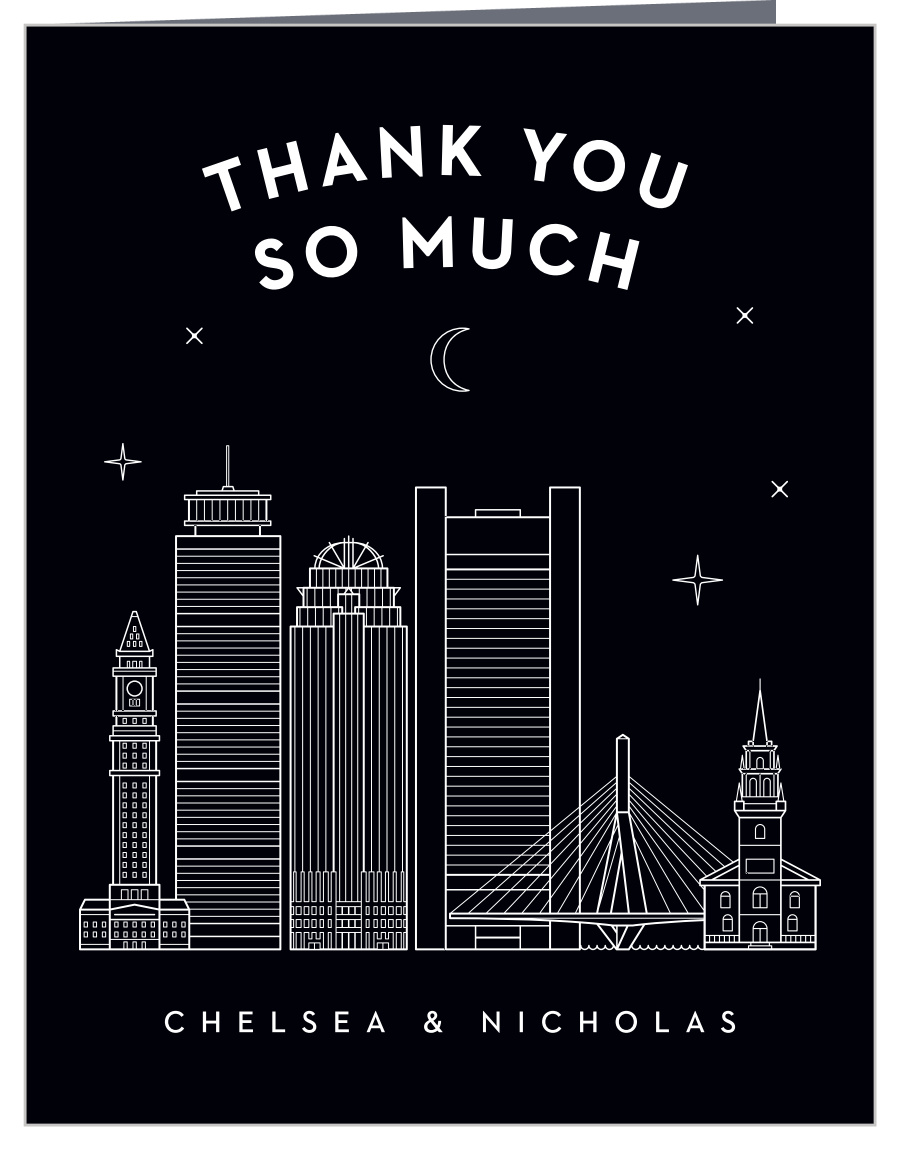 Boston Skyline Wedding Thank You Cards