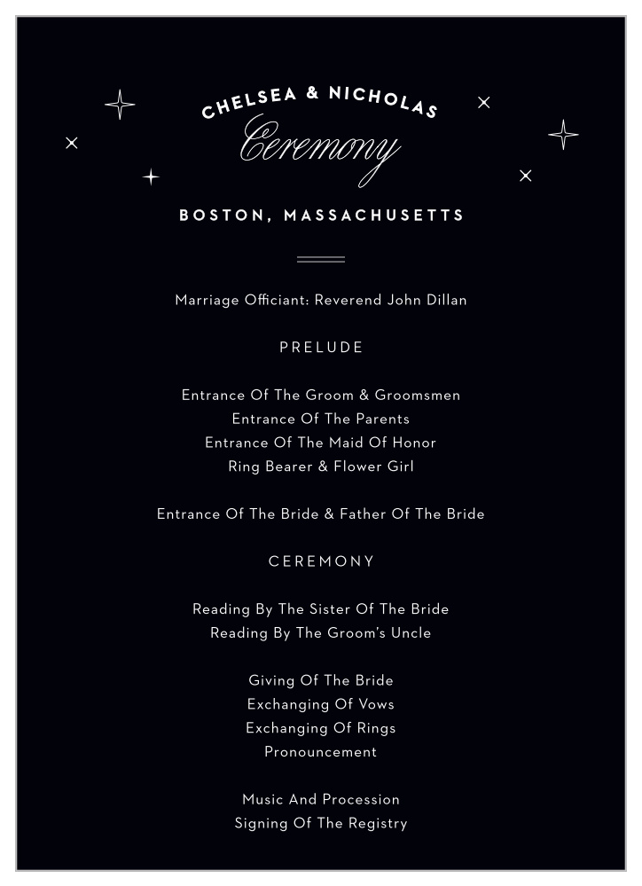 Boston Skyline Wedding Programs