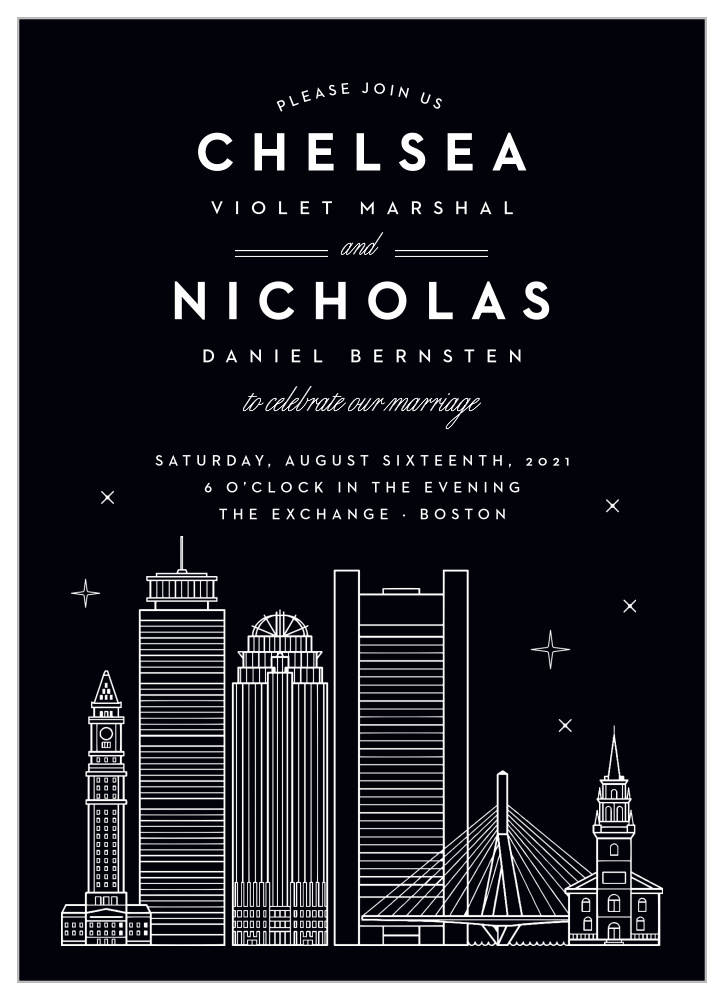 Boston Skyline Wedding Invitations