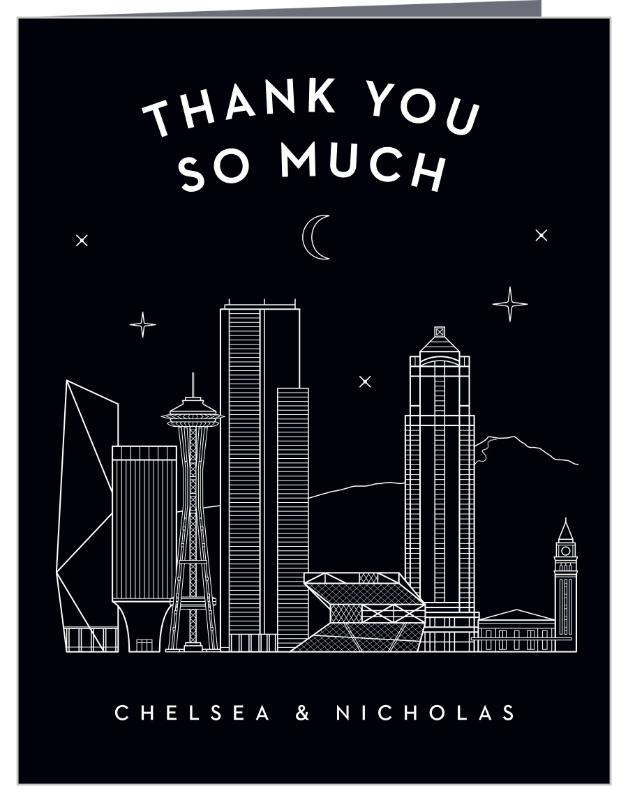 Seattle Skyline Wedding Thank You Cards