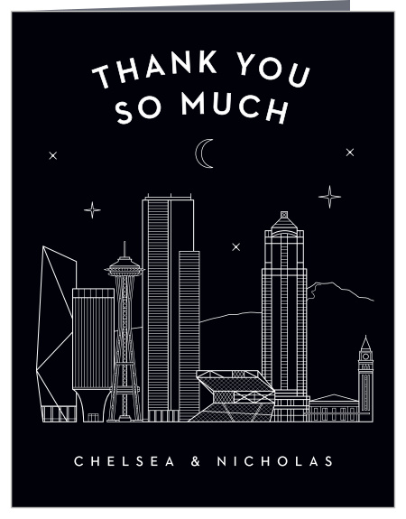 Seattle Skyline Wedding Thank You Cards