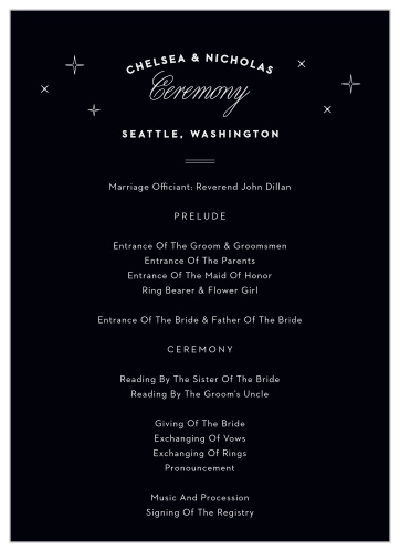 Seattle Skyline Wedding Programs