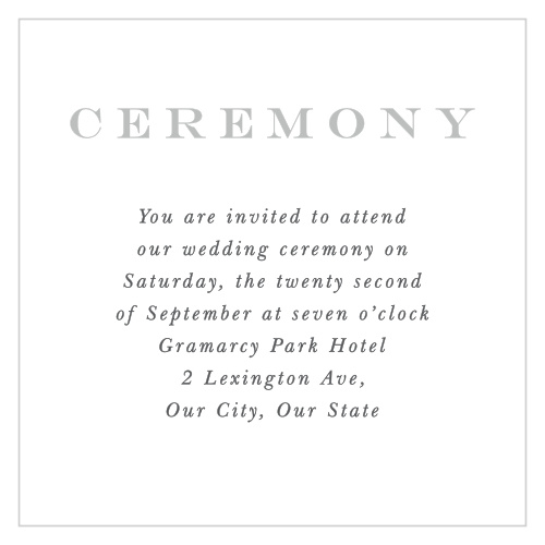 Minimalist Monogram Ceremony Cards
