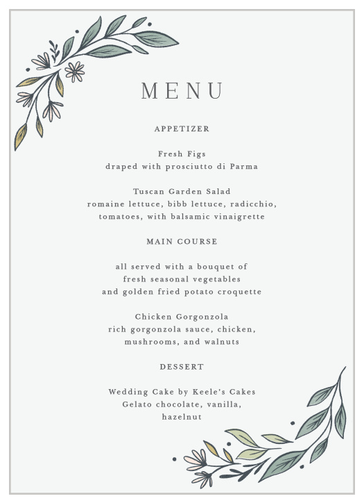 Classic Gerber Daisy Wedding Menus