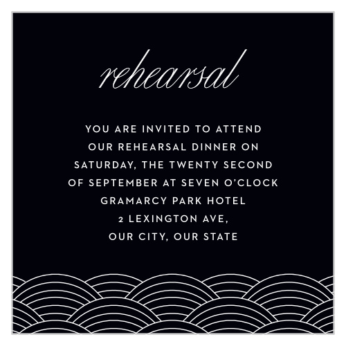 Gather together the people you adore most with the stunningly modern design of our Philly Skyline Rehearsal Cards.