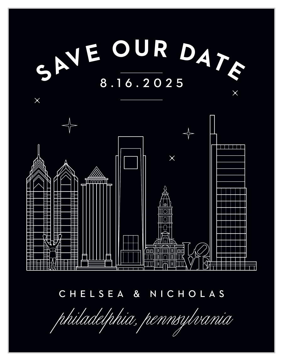 Philly Skyline Save the Date Magnets