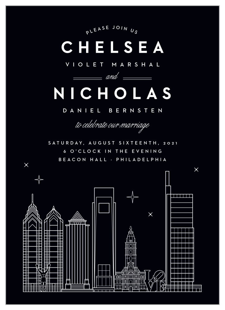 Philly Skyline Wedding Invitations