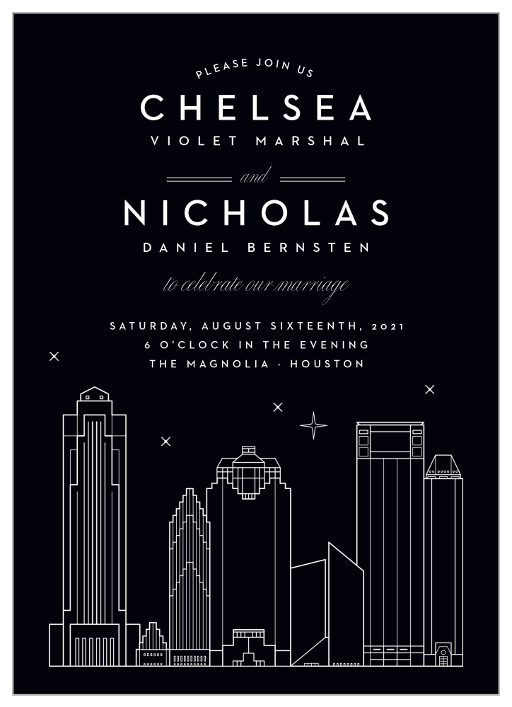 Houston Skyline Wedding Invitations