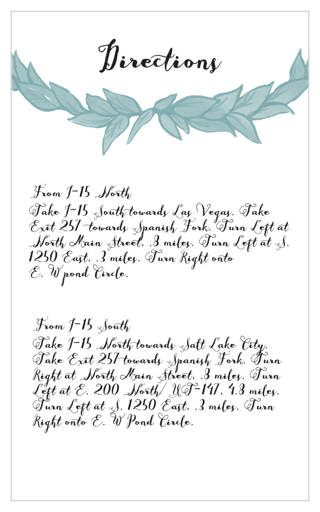 Leafy Love Direction Cards