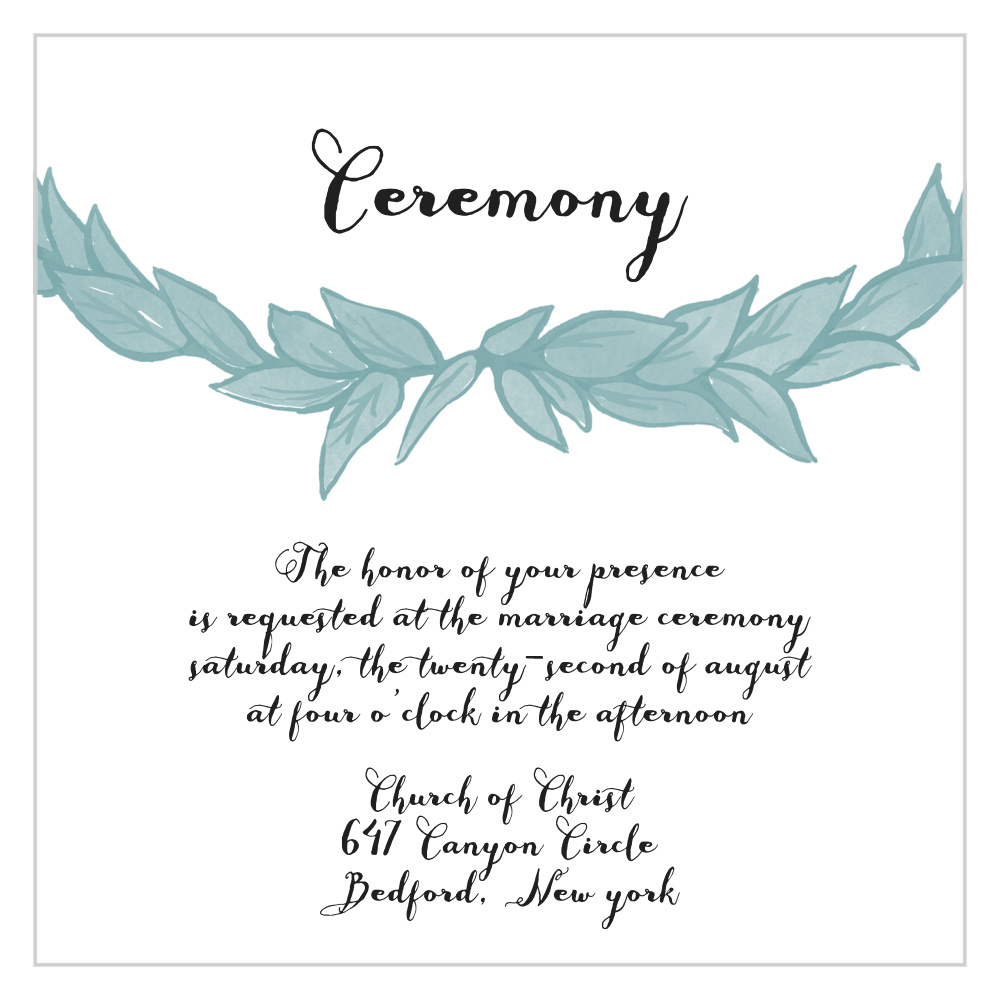 Leafy Love Ceremony Cards