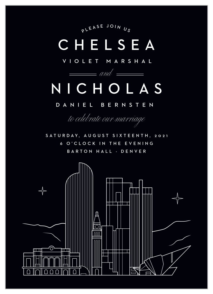 Denver Skyline Wedding Invitations