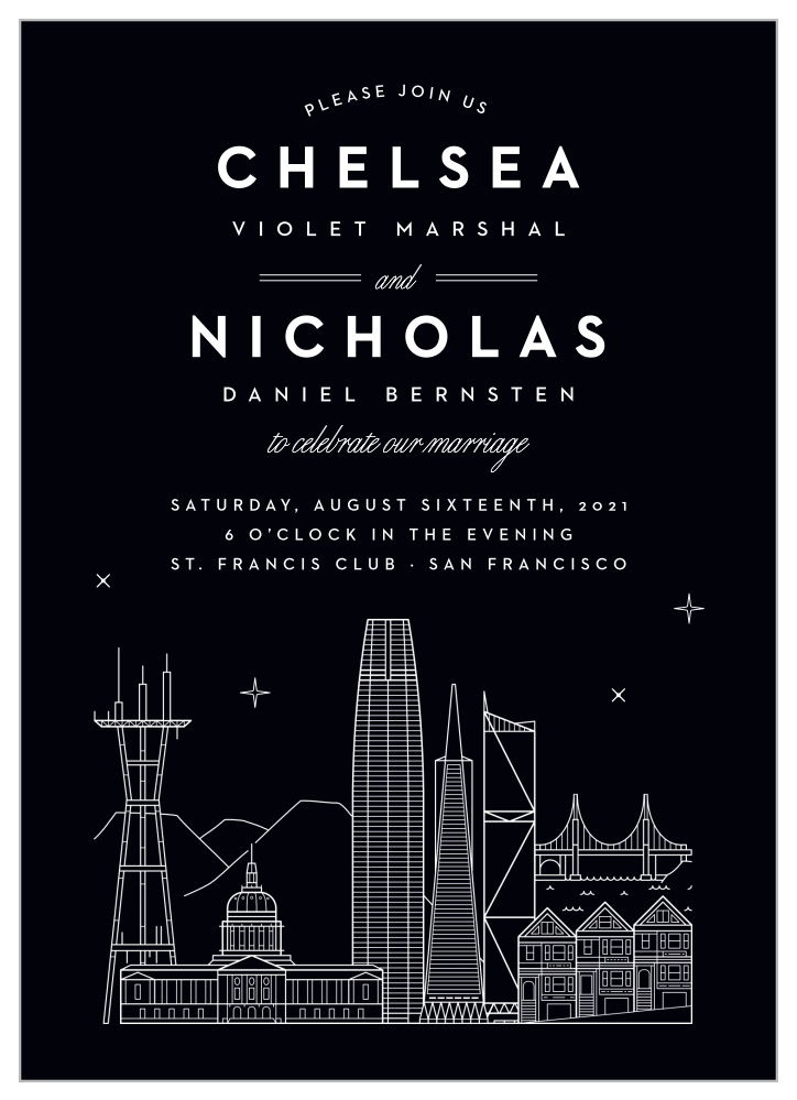 San Francisco Skyline Wedding Invitations