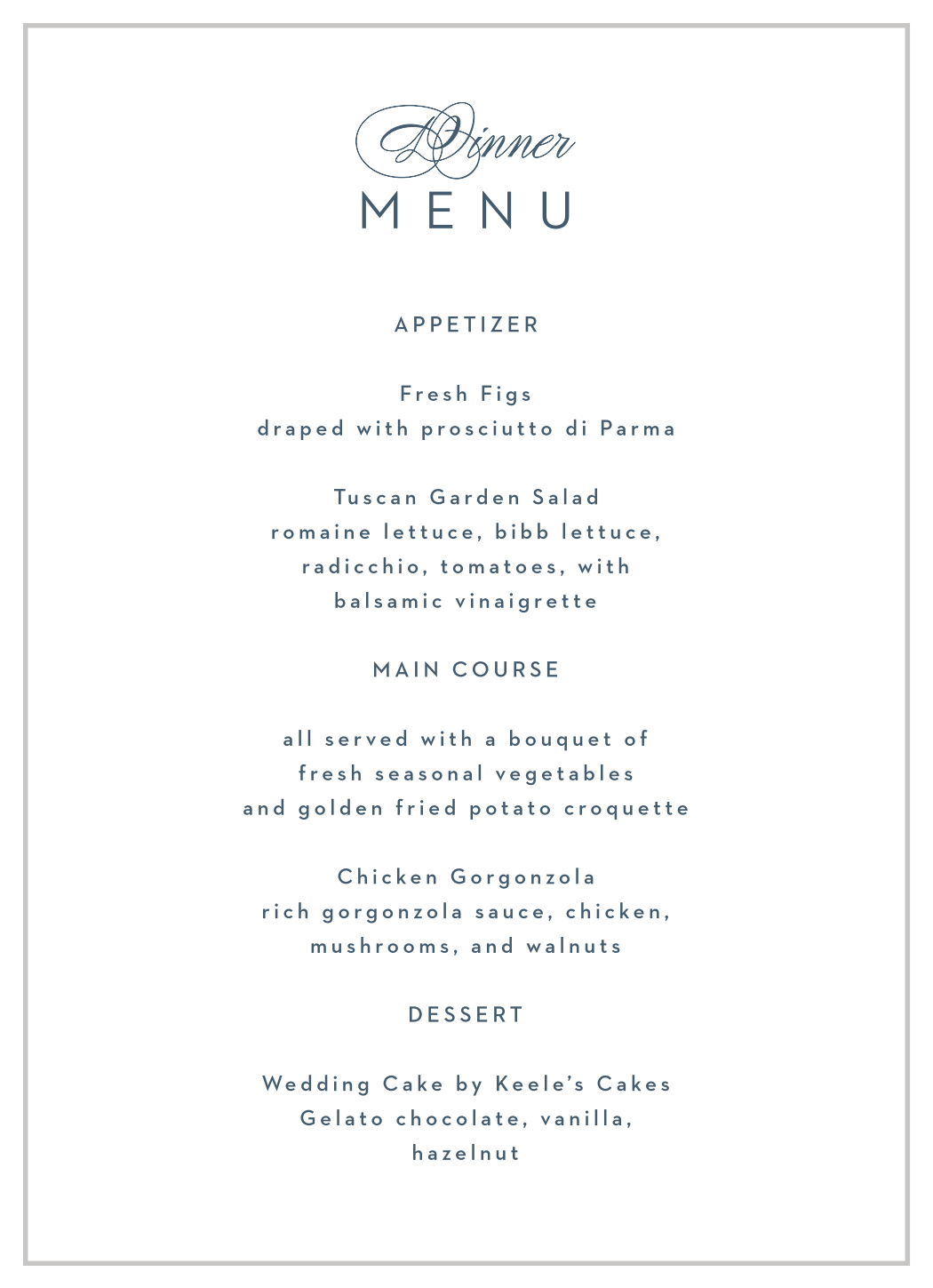 Opaque Love Wedding Menus