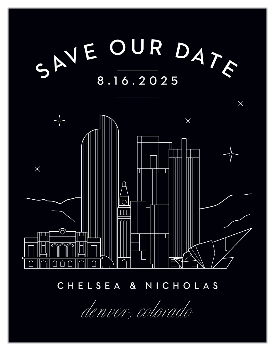 Denver Skyline Save the Date Magnets