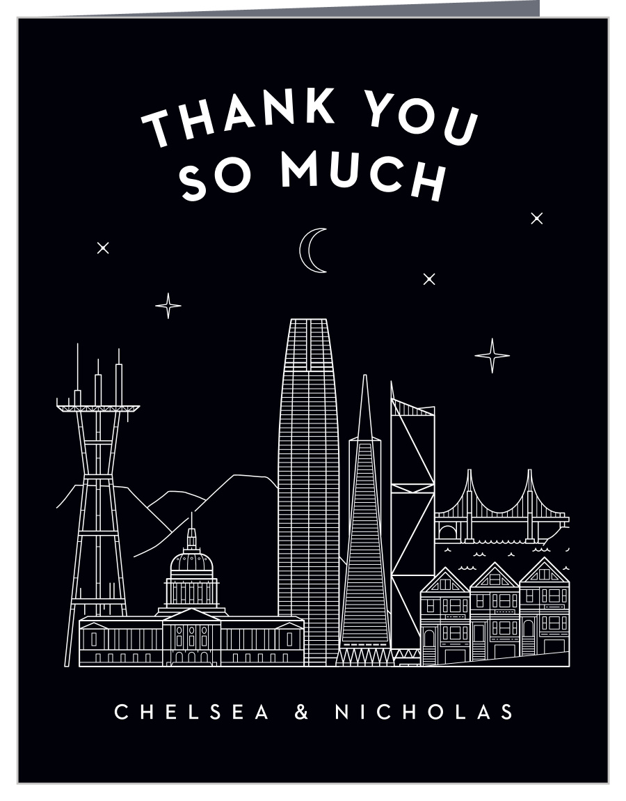 San Francisco Skyline Wedding Thank You Cards