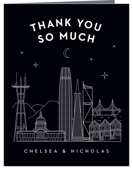 San Francisco Skyline Wedding Thank You Cards