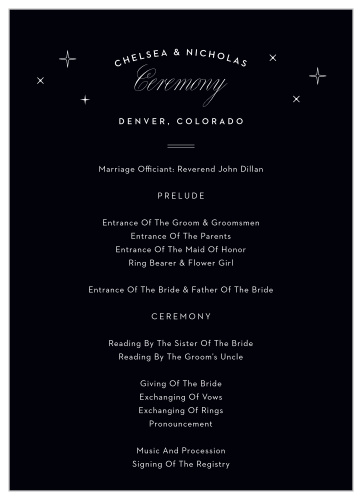 Denver Skyline Wedding Programs