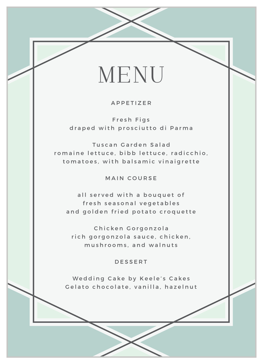Simple Lines Wedding Menus