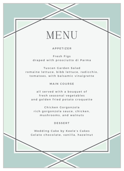 Simple Lines Wedding Menus