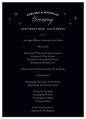 San Francisco Skyline Wedding Programs