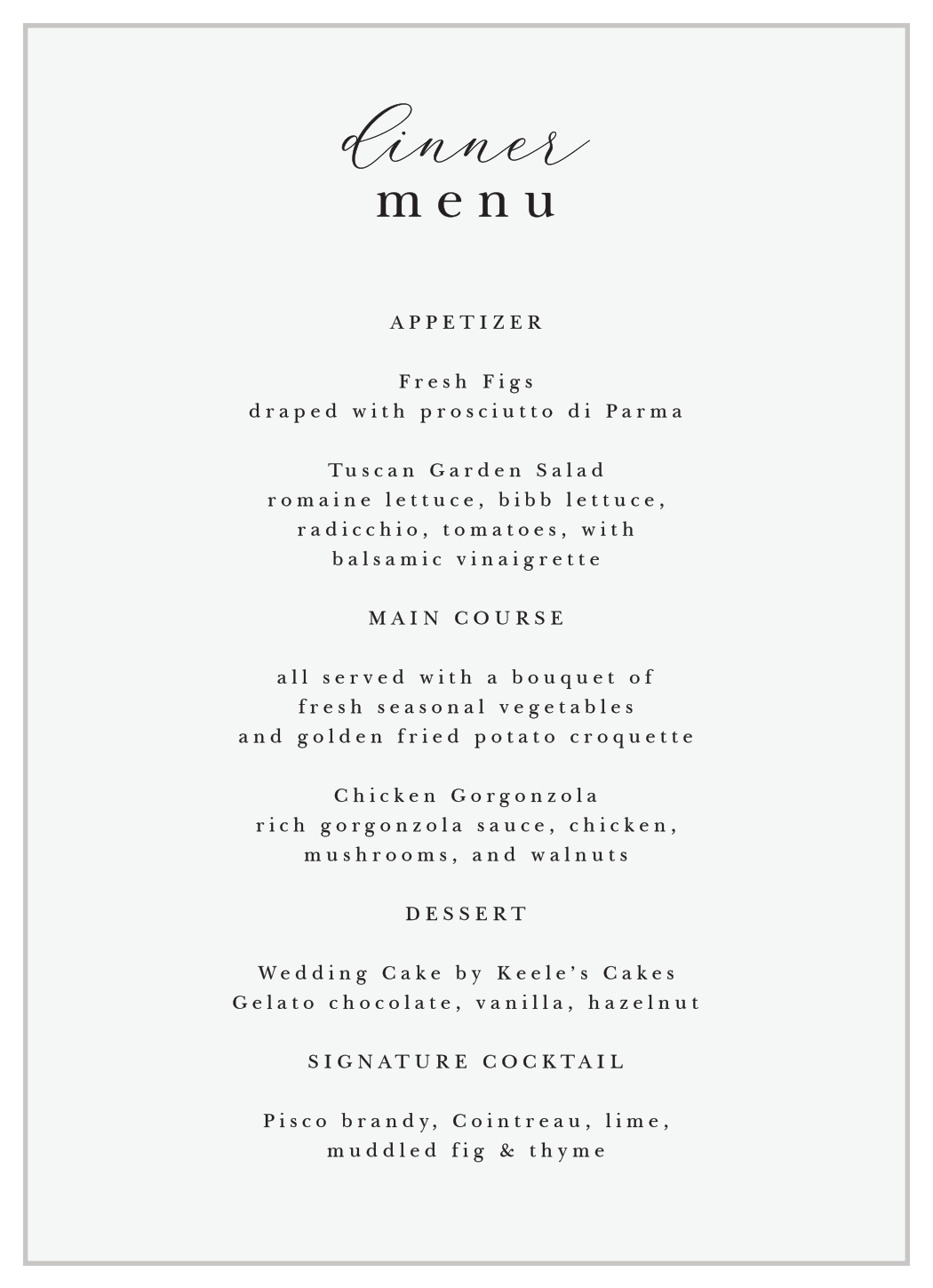 Stacked Photo Wedding Menus
