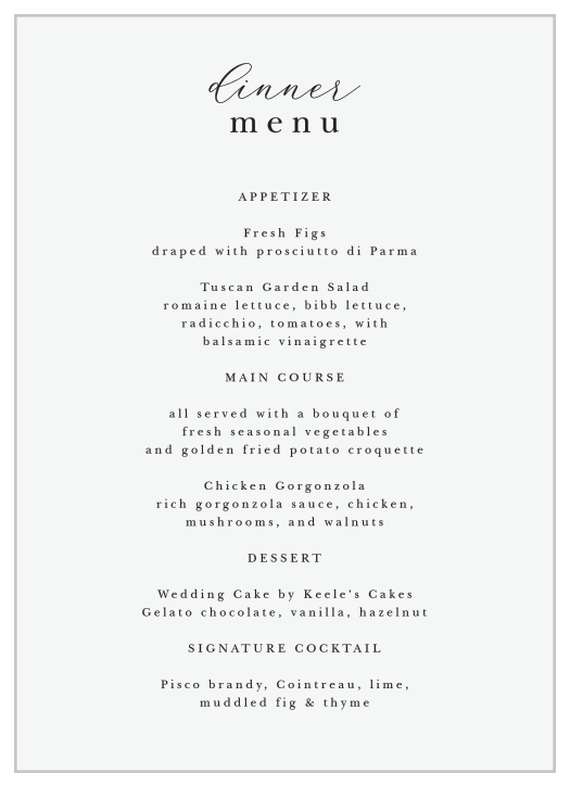 Stacked Photo Wedding Menus