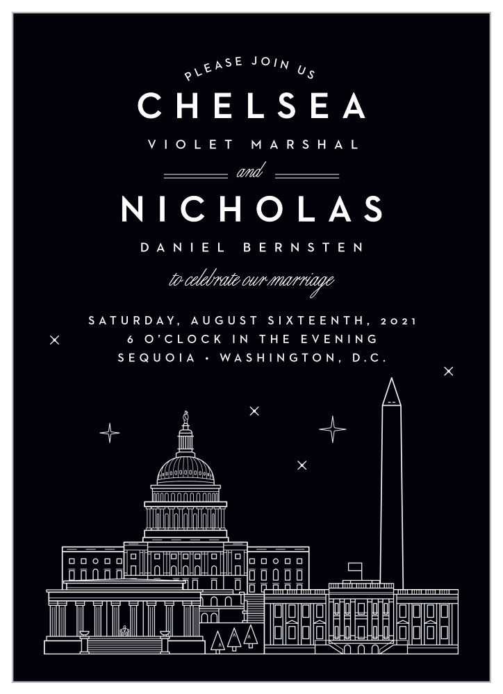 Washington D.C. Skyline Wedding Invitations