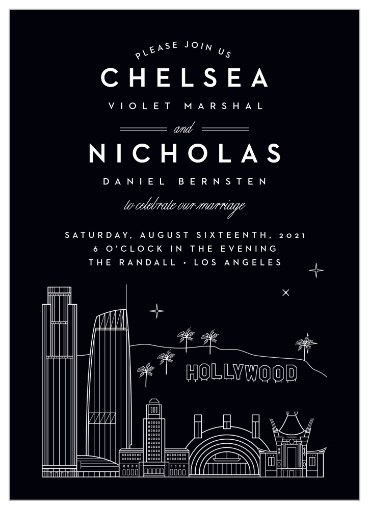 Los Angeles Skyline Wedding Invitations