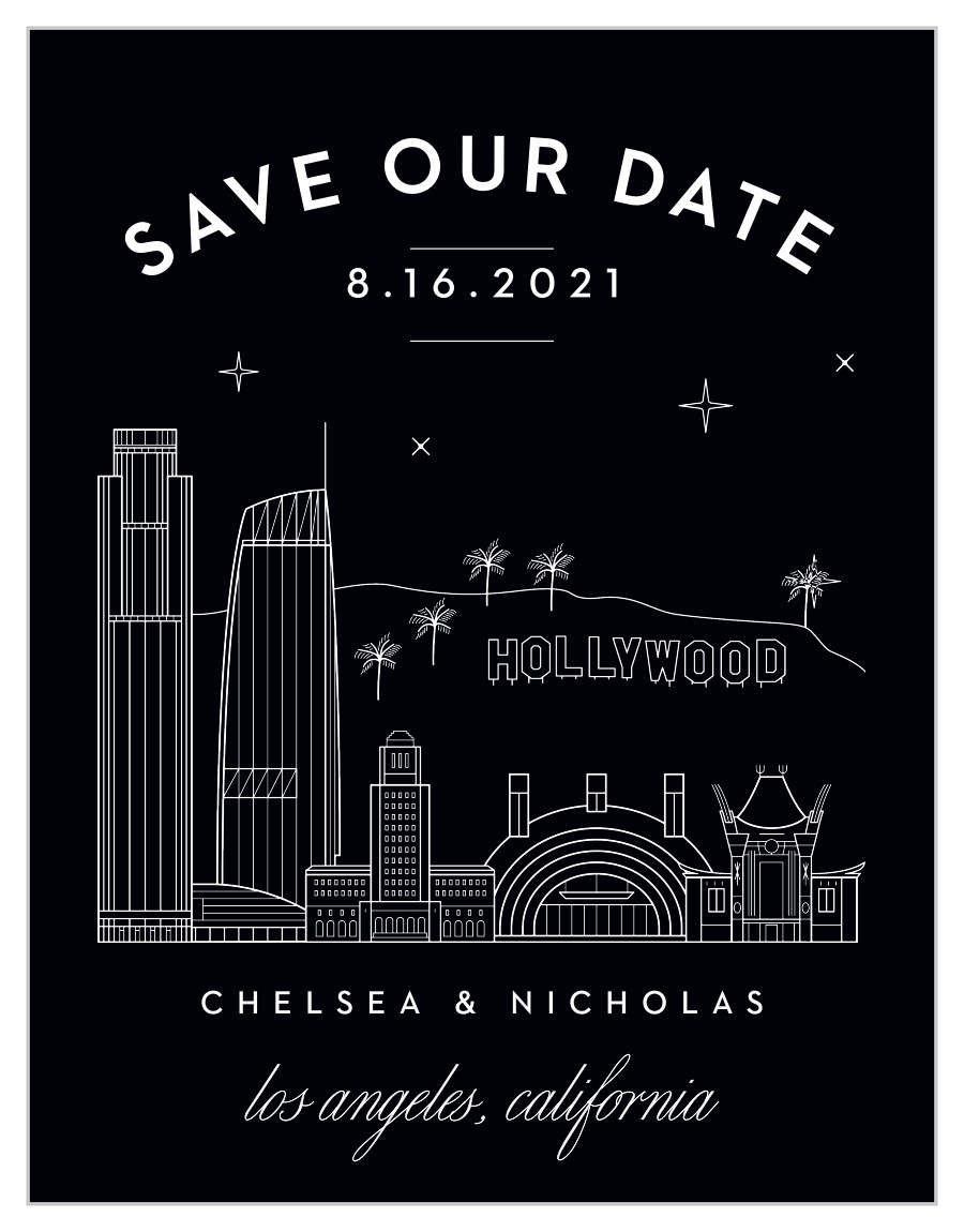 Los Angeles Skyline Save the Date Cards