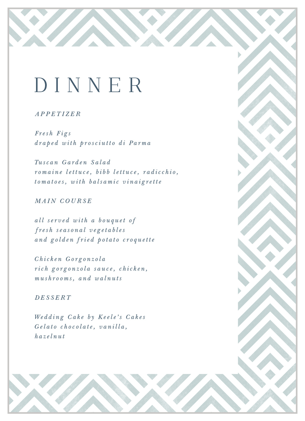 Elegantly Modern Wedding Menus