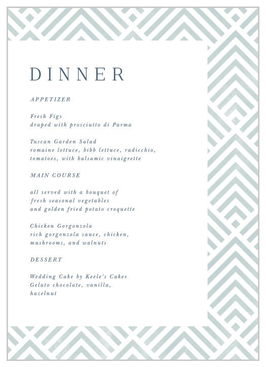 Elegantly Modern Wedding Menus
