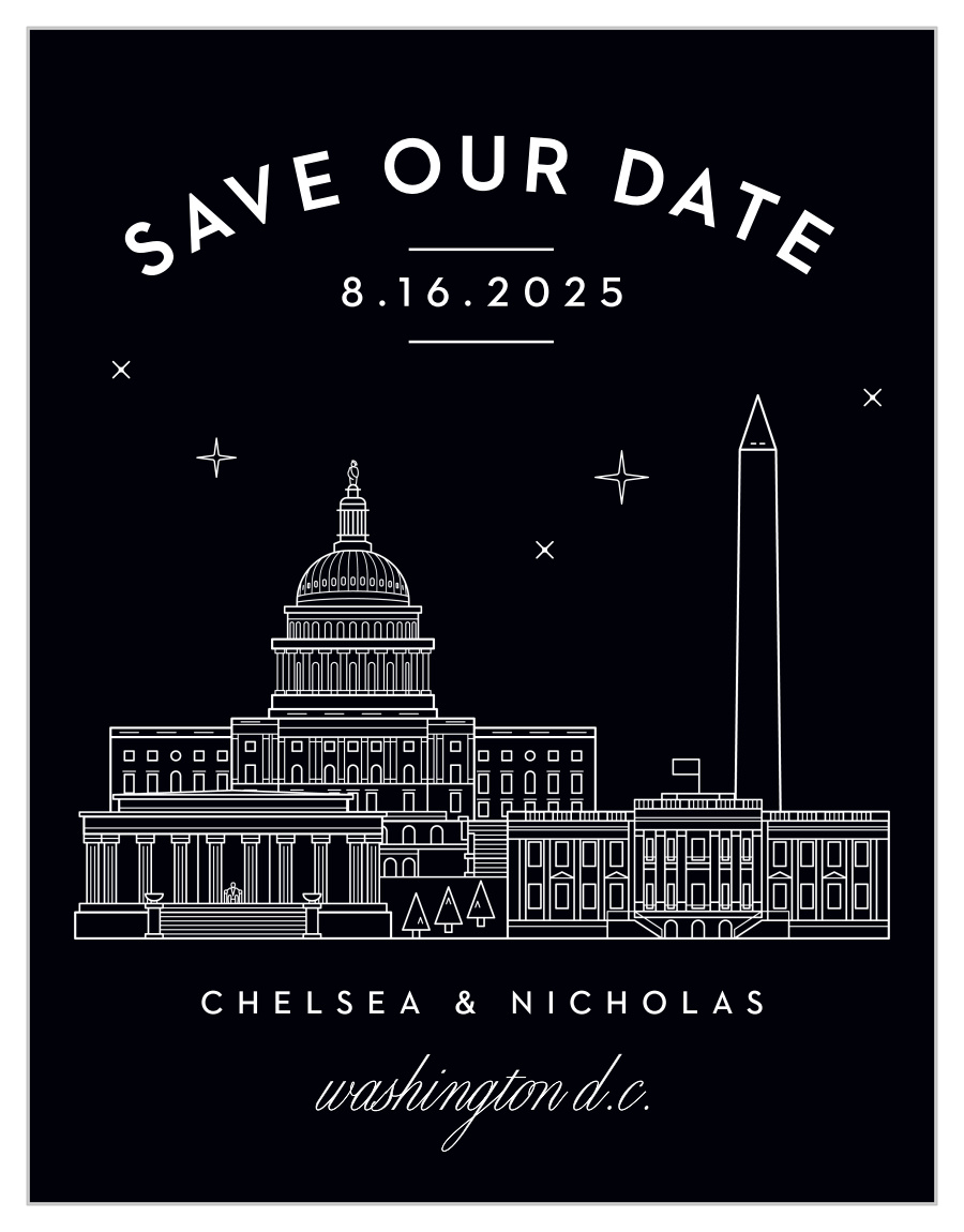 Washington D.C. Skyline Save the Date Magnets