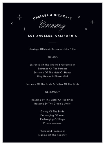 Los Angeles Skyline Wedding Programs
