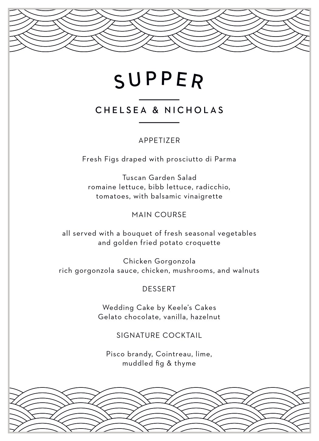 Las Vegas Skyline Wedding Menus