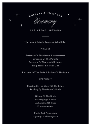 Las Vegas Skyline Wedding Programs