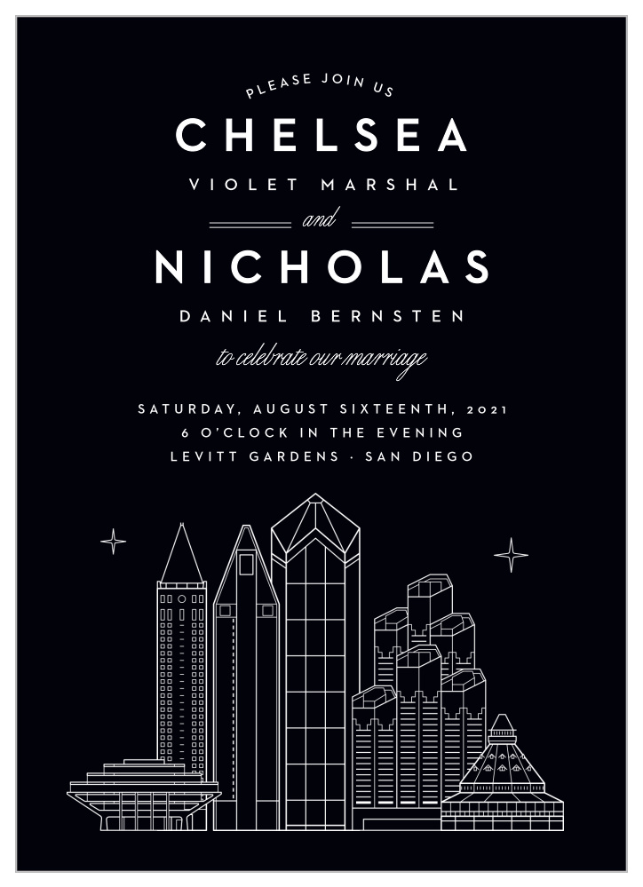 San Diego Skyline Wedding Invitations